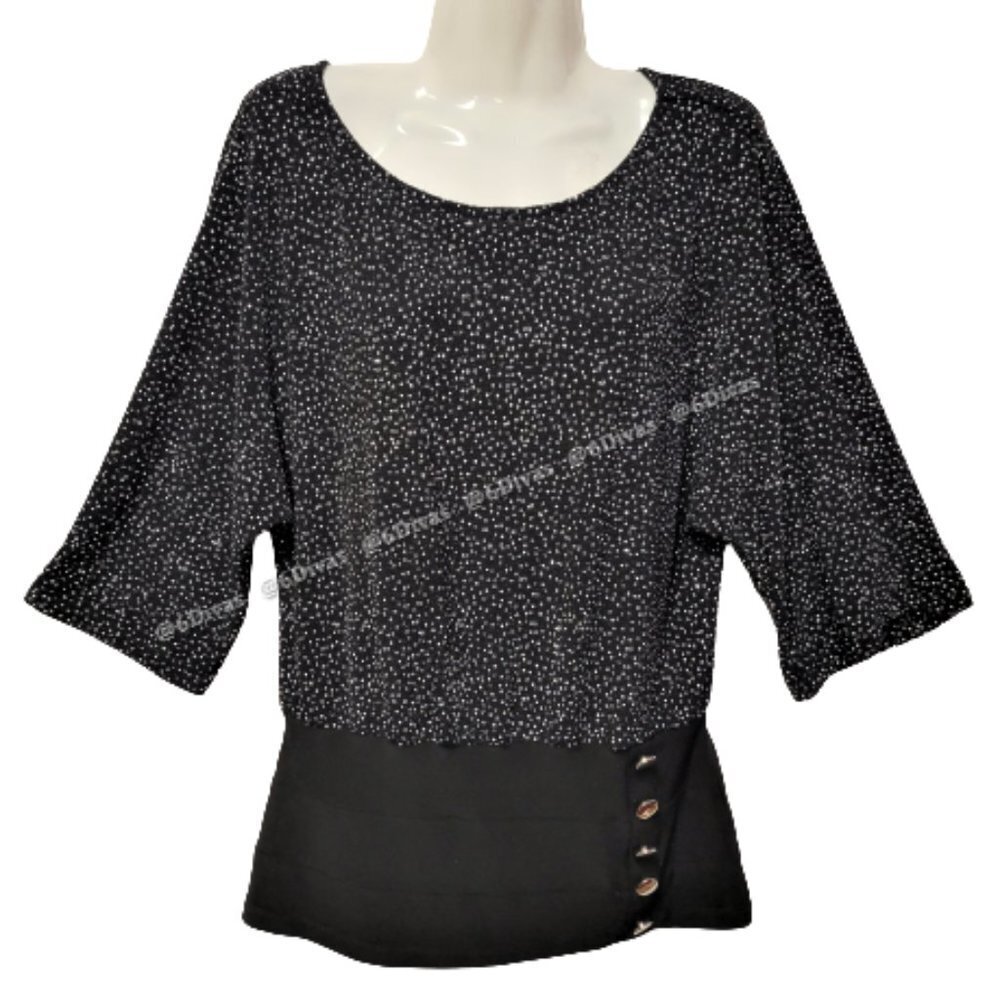 Sequin Black Top- Various Sizes- NEW